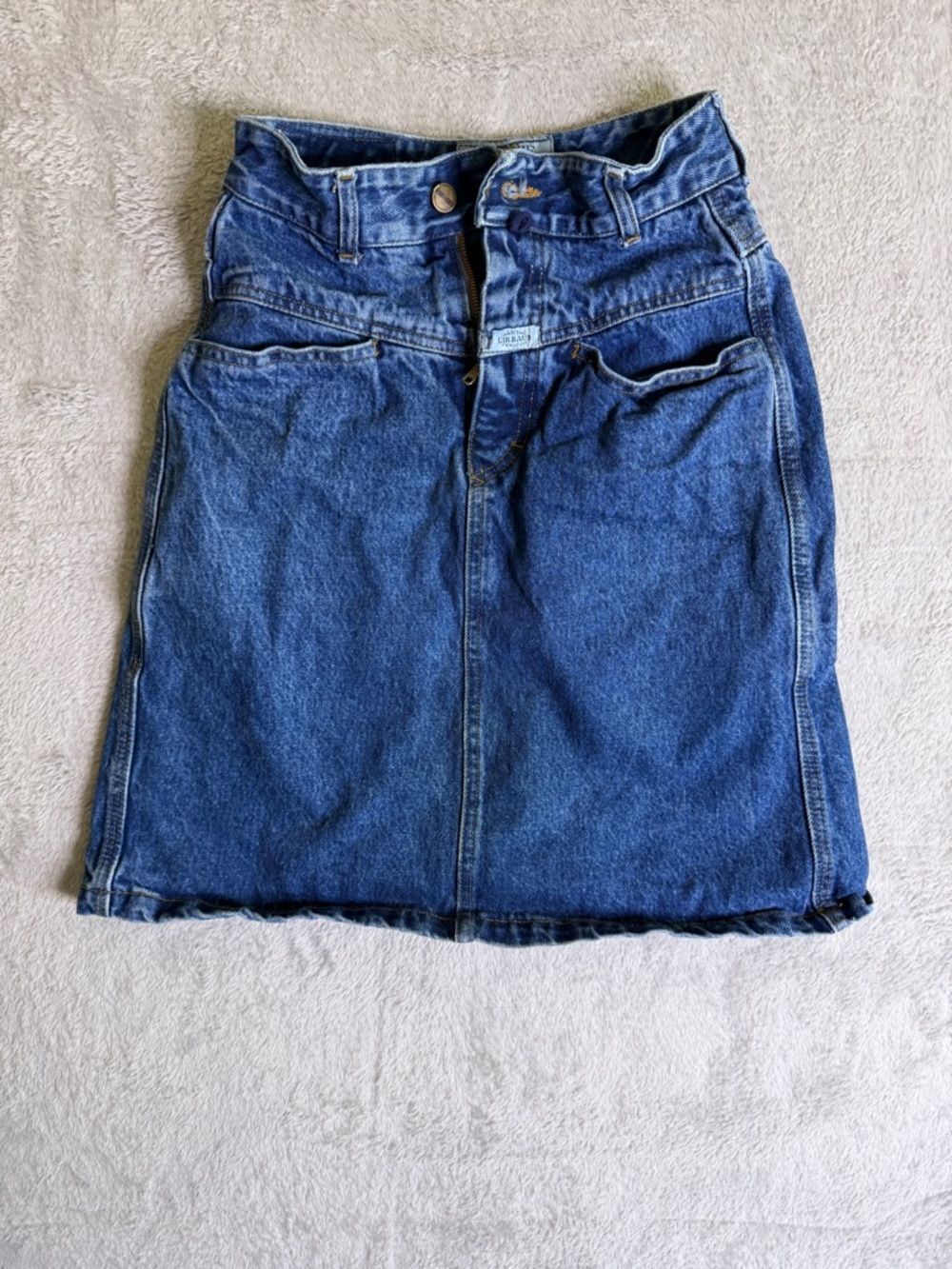Marithe Francois Girbaud Mid-Blue Denim Vintage Skirt 3/4